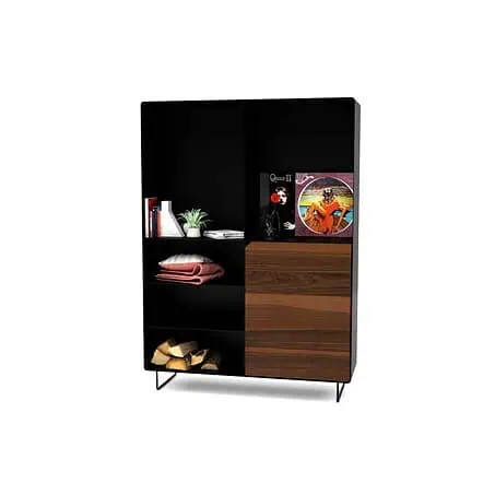 highboard-kommode-schlafzimmer-nussbaum-holz-mit-tuere-massivholz-modern-design-metall-walnuss-schwarz-stahl-mit-fuessen-mystery