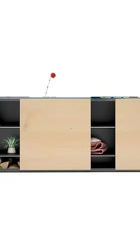 kommode-sideboard-holz-schwarz-grau-massivholz-design-metall-modern-mit-schiebetueren-ahorn-stahl-rohstahl-the-flowboard