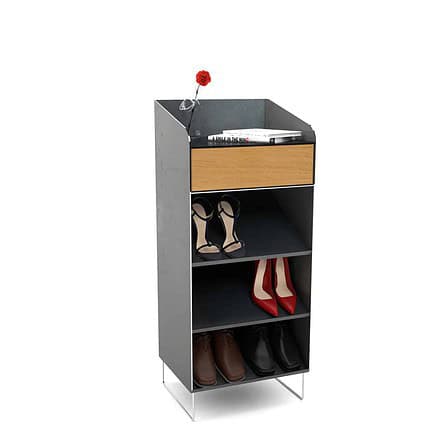 schuhschrank-flurmoebel-schmal-schuhkommode-holz-metall-schwarz-grau-modern-eiche-design-massivholz-wildeiche-designer-stahl-edelstahl-fly-high-1