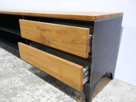 TV Lowboard CLASSIC: Top Modern Hand-Made Design Holz Eiche – Bild 3