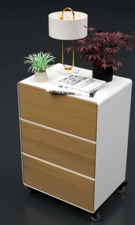nachttisch-fuer-boxspringbett-weiss-holz-eiche-metall-modern-design-mit-schubladen-mit-rollen-eiche-natur-astfrei-designer-schlafzimmer-stahlzart