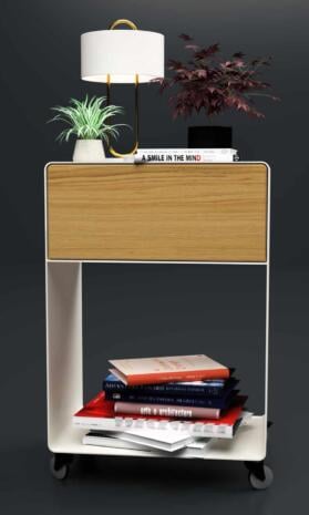 nachttisch-weiss-holz-eiche-astfrei-metall-modern-design-massivholz-mit-schublade-minimalistisch-mit-rollen-fuer-boxspringbett-m.a.m.-3