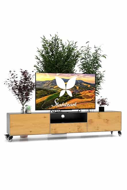lowboard-metall-tv-schwarz-holz-industrial-eiche-200cm-wildeiche-grau-massiv-massivholz-design-modern-stahlzart