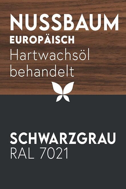 nussbaum-europaeisch-holz-massivholz-natur-echtholz-mit-hartwachsoel-geoelt-schwarzgrau-ral-7021-pulverbeschichtung-feste-oberflaechenbeschichtung-stahlzart-material-kombination