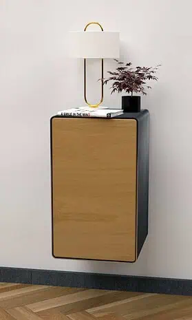 nachttisch-boxspringbett-haengend-holz-eiche-am-bett-grau-schwarz-metall-schrank-konsole-massivholz-wildeiche-rund-mit-tuer-modern-design-schlafzimmer-schwebend-stahlzart