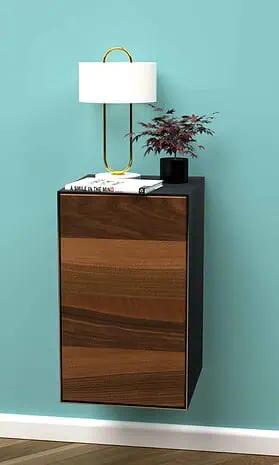 nachttisch-boxspringbett-haengend-industrial-nussbaum-holz-am-bett-grau-schwarz-metall-schrank-konsole-massivholz-eckig-tuer-modern-schlafzimmer-minimalistisch-stahlzart