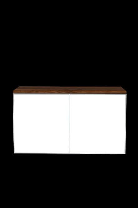 Sitzbank Weiß Nussbaum Stahl - Minimalist Design – Bild 2